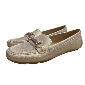 Calvin Klein Women's Loafer Flat Shoes Gold Metallic Old Money Quiet Luxury 7.5